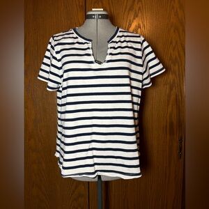 Anthropologie women’s striped short sleeve T - L.